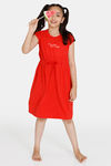 Zivame Girls Lounge Knit Poly Loungewear Dress - Aurora Red — thumbnail 4